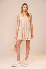 Sleeveless Squared Neck Gingham Print Tunic Top