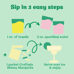 Skinny Margarita Cocktail / Mocktail Mixer Singles