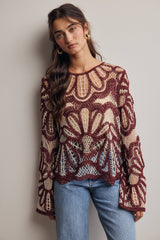 Crochet Floral Pattern Sweater