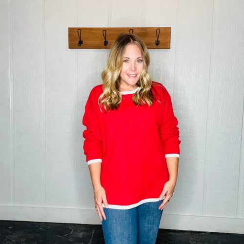 Merry Holiday Embossed Sweatshirt