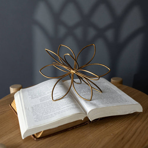 Bohdi Flower Metal Wire Decorative Accent Bronze