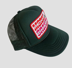 Dark Green Merry and Bright Trucker Hat