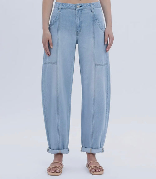 Vervet by Flying Monkey Kate Super High Rise Cuffed Ankle Barrel Jean