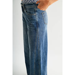 HIGH-RISE WIDE LEG PANEL JEANS