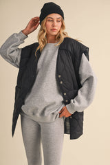 REVERSIBLE OVERSIZED QUILTTED PADDED VEST