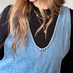 Denim U-Neck Line Relaxed Fit Jumpsuit