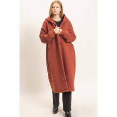 Oversized Hooded Open Front Coat