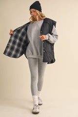 REVERSIBLE OVERSIZED QUILTTED PADDED VEST