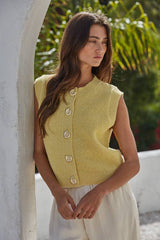 Knit Sweater Acrylic Polyester Nylon Vest Top
