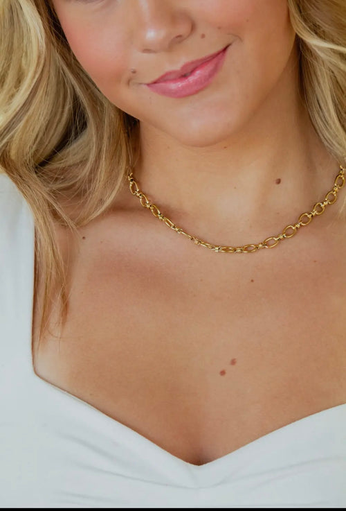 Gold Chain Reaction Necklace