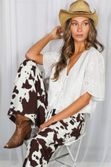 Scalloped Edge Detailing 100%Cotton Eyelet Lace Top