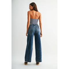 HIGH-RISE WIDE LEG PANEL JEANS