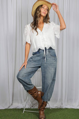 Scalloped Edge Detailing 100%Cotton Eyelet Lace Top