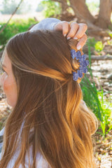 Navy Hearts Claw Clip