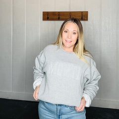 MONTI Embossed Grey Crew Sweatshirt