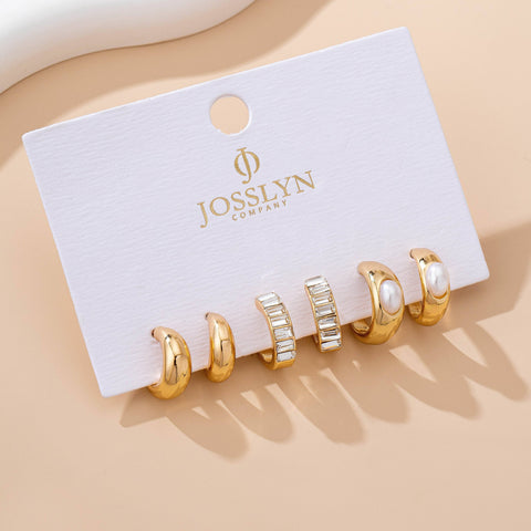 Gold Layered Bangle Set - Mixed Texture Stack | 40B5238