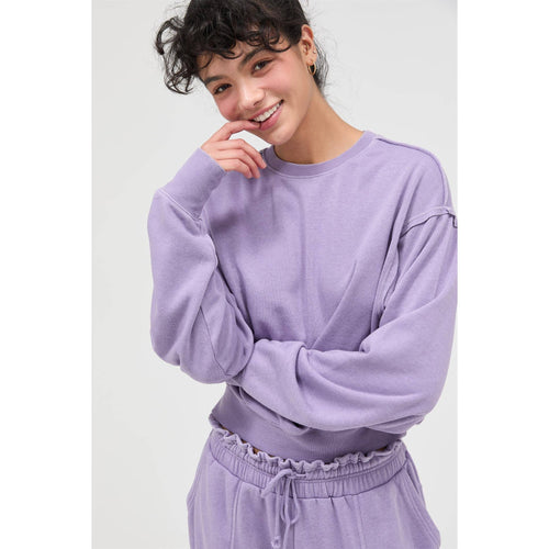 Raw Edge Detail Burnout Sweatshirt