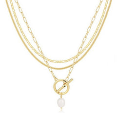 18K STAINLESS STEEL TARNISH FREE LAYERED NECKLACE