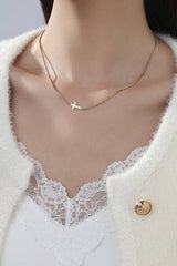 18K STAINLESS STEEL TARNISH FREE CROSS NECKLACE