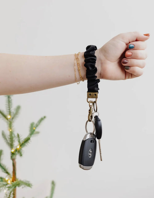 Black Luxe Scrunchie Keychain