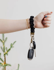 Black Luxe Scrunchie Keychain