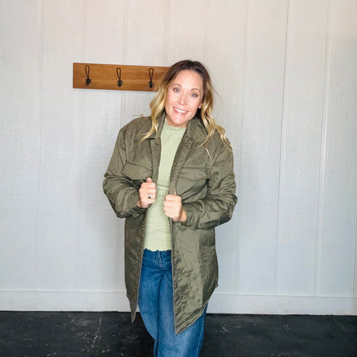 Olive Green Quilted Jacket