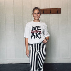 Vertical Striped High Waisted Flared Pants