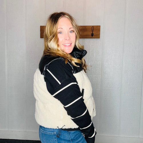 Cream Sherpa Puffer Vest