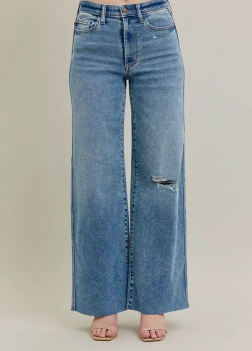 Judy Blue Vintage Wash High Waisted Wide Leg