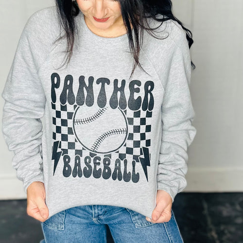 Panthers Checkered Baseball Crew