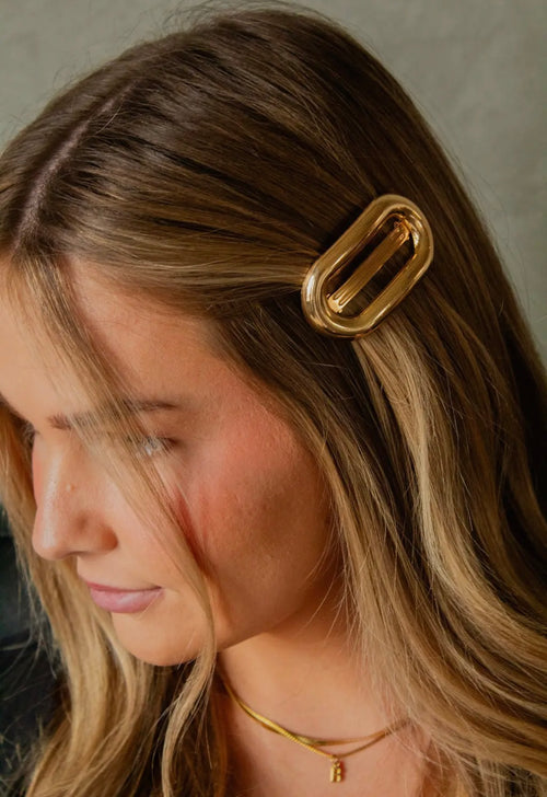 Metal Oval Barrette