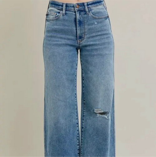 Judy Blue Vintage Wash High Waisted Wide Leg