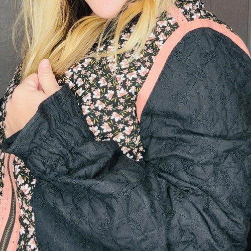 Quilted Floral Zip Jacket