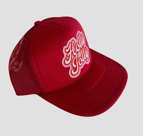 Red Holly Jolly Trucker Hat