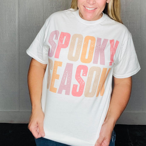 Spooky Season White Oversized Graphic Tee