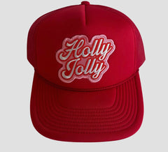 Red Holly Jolly Trucker Hat