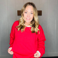 Merry Holiday Embossed Sweatshirt