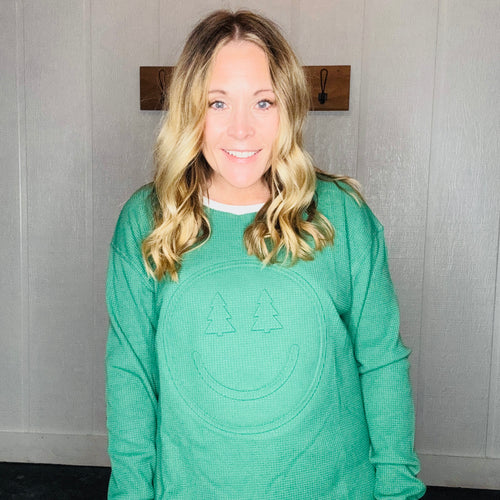 Happy Trees Holiday Embossed Sweatshirt