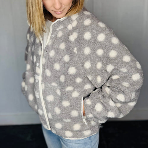 Polka Dot Button Down Jacket