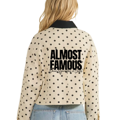 Almost Famous Embroidered -Cropped Polka Dot Contrast Jacket Pre-Order