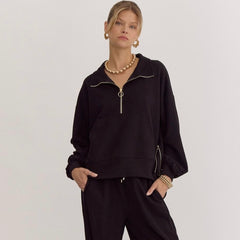 Ribbed Zip Up Sweater