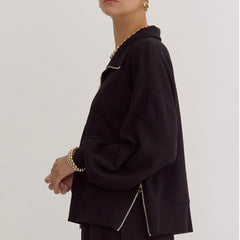 Ribbed Zip Up Sweater