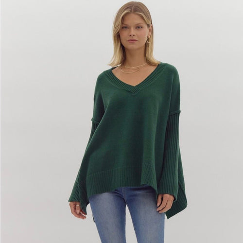 Knit V Neck Sweater