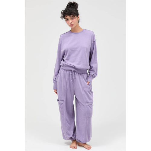 Raw Edge Detail Burnout Sweatshirt