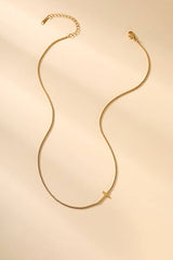 18K STAINLESS STEEL TARNISH FREE CROSS NECKLACE