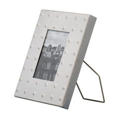 Axl Raised Dot Farmhouse Cream Metal 4x6 Photo Picture Frame