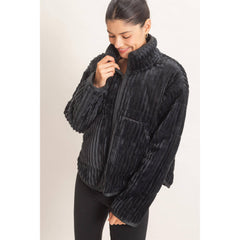 Quilted Corduroy Zip-Up Jacket