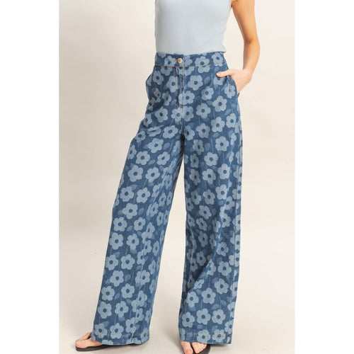 Floral Wide-Leg Pants