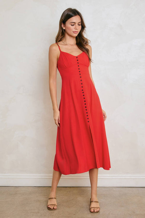 Heaven Sent Button Front Midi Dress