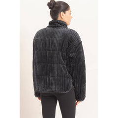 Quilted Corduroy Zip-Up Jacket
